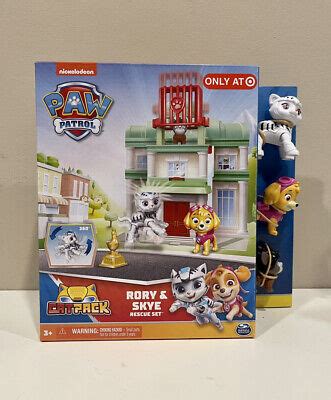 Paw Patrol Cat Pack Rory Skye Rescue Set Exclusive Playset With Hubcap