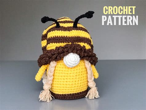 Crochet Bee Gnome Pattern PDF Bee Amigurumi Pattern Crochet Etsy