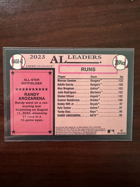 2024 Topps Series 2 1989 Topps Baseball All Stars 89ASB 42 Randy