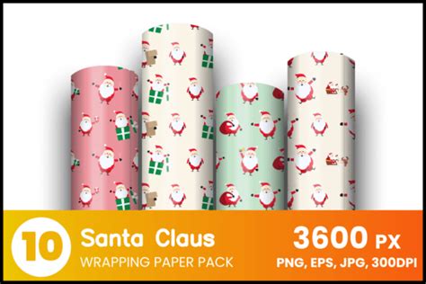 Santa Claus Wrapping Paper Graphic by fromporto · Creative Fabrica