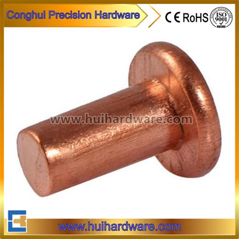 Red Coppr Solid Rivet Flat Head Copper Rivet M M M Solid Copper