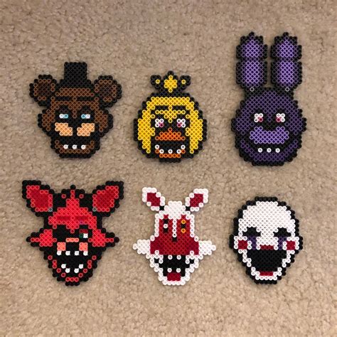 Five Nights At Freddy S Perler Bead Characters Etsy