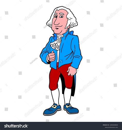 Cartoon Goerge Washington Hand Draw Vector Stock Vector Royalty Free
