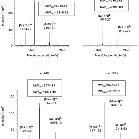 Electrospray Ionization Time Of Flight Mass Spectra Of Ent53b Leu1