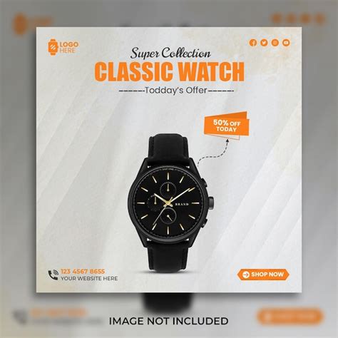 Premium Psd Classic Watch Banner Social Media Instagram Post Template