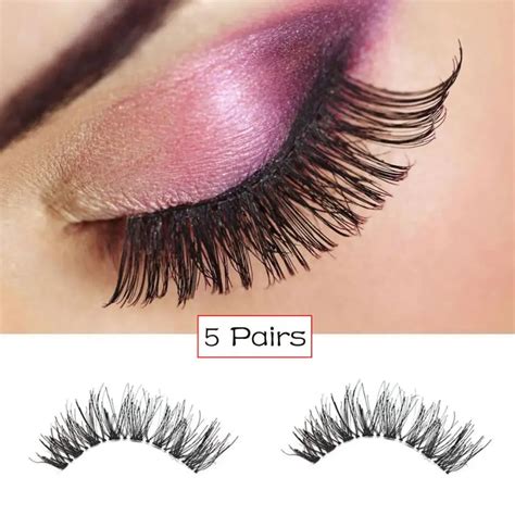 ALIVER Newest 5 Pairs Thick Long Cross Party False Eyelashes Black