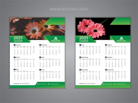 Premium Vector 2025 Wall Calendar Template With A Flower