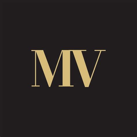 Logotipo de la letra MV Monograma M y V Monograma Diseño de las