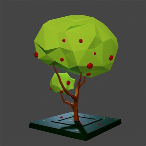 Artstation Tree Apple Low Poly Nature