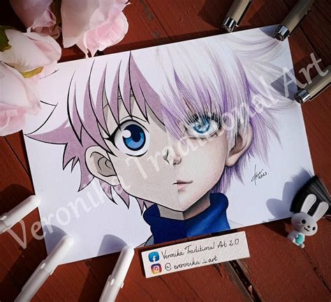 Anime Colored Pencil Drawing Realistic As A Print Hunter Kil Ua