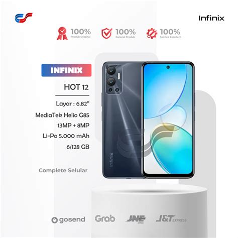 Infinix Hot 12 6 128GB Display Type IPS LCD 6 82 MediaTek Helio G85 Battery 5000 MAh
