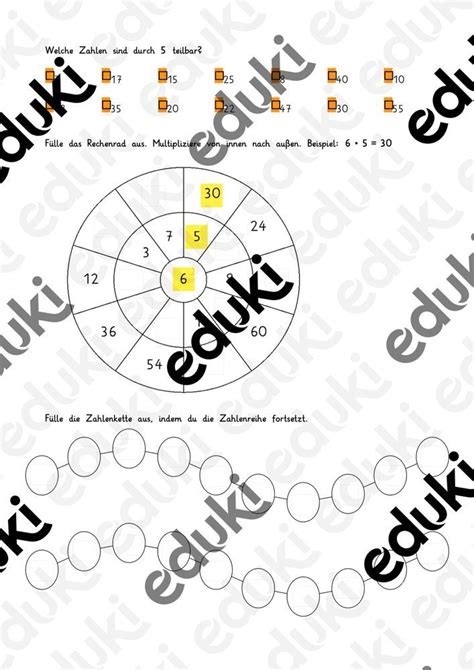 Digitales Arbeitsblatt Er Und Er Reihe Einmaleins Artofit