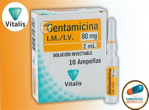 GENTAMICINA 80 MG 2 ML X 10 AMPOLLAS VITALIS