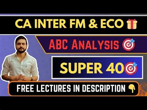 CA Inter FM Economics Revision Strategy Super 40 Free Lectures