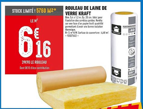 Promo Rouleau De Laine De Verre Kraft Chez Brico Cash Icatalogue Fr