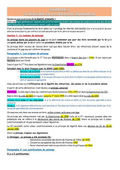 3 Partie 1 Titre 1 Chapitre 2 Le Principe De Légalité Criminelle