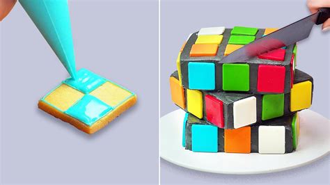 How To Make A RUBIK S CUBE CAKE Easy Homemade Cake YouTube