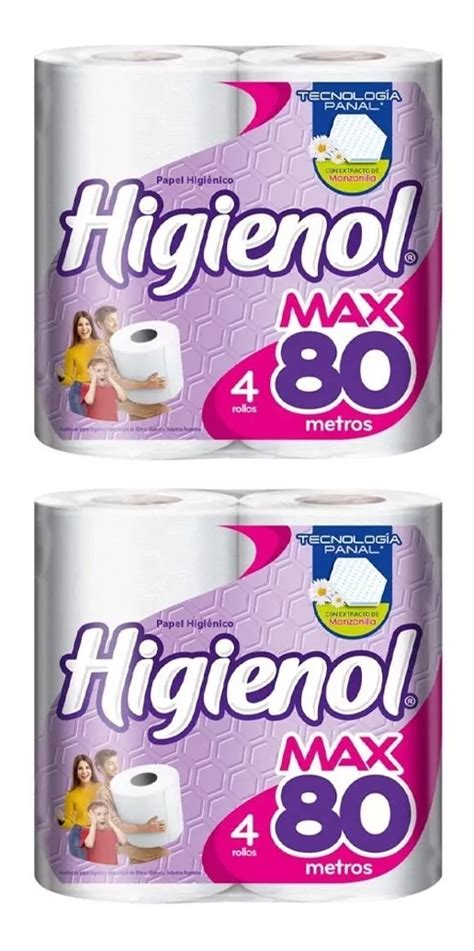 Papel Higienico Higienol Max Hoja Simple 80 Metros 4 Rollos Mebuscar