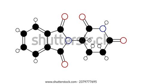 Thalidomide Molecule Structural Chemical Formula Ballandstick Stock