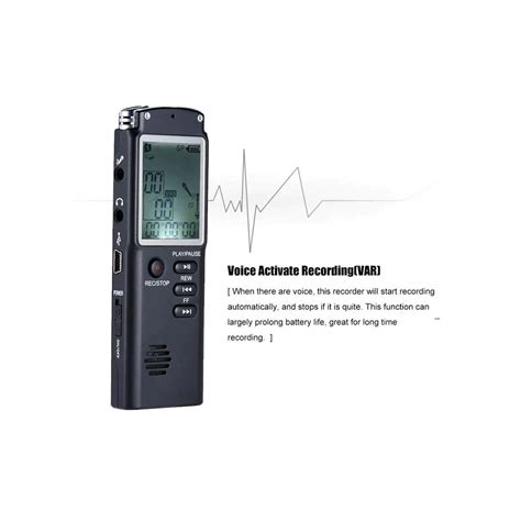 Диктофон Аудио запис, 8Gb памет, LCD екран, черен - eMAG.bg