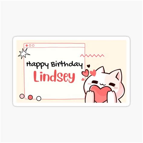 Lindsey Happy Birthday Wishes Sticker For Sale By YelenaStore Redbubble