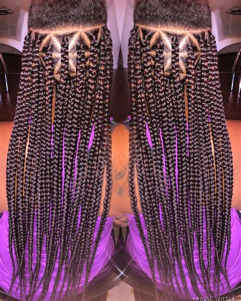 The Process Of Box Braids W Triangle Parts Hair By Arie Braids Box