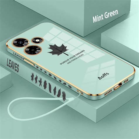 Casing Infinix Hot 30PLAY 30 30I 40I Electroplated Soft Shell Maple Leaves Shockproof Mobile