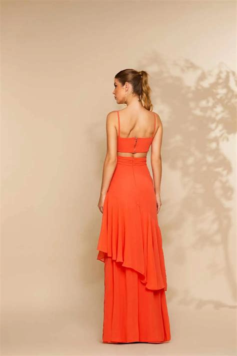 Vestido De Festa Longo Morgana Coral