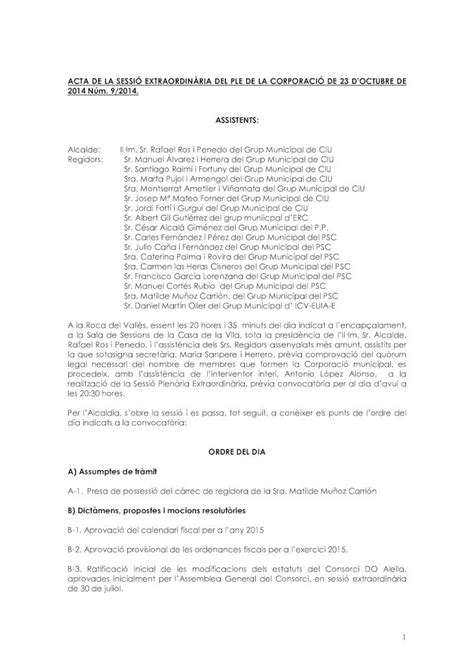 Pdf Acta De La Sessi Extraordin Ria De Octubremedia Seu E Cat