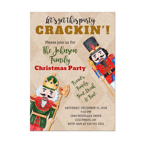 Funny Nutcracker Christmas Party Invitation Base Price Is For A Set Of 10 5x7 Card