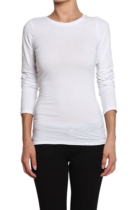 TheMogan Junior S Basic Plain Solid Crew Neck Long Sleeve Stretch