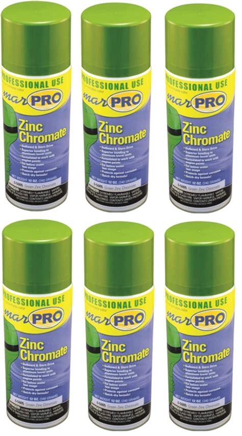 6 Pack Marpro 6 5605 Green Zinc Chromate Primer 12 Oz Paint Can