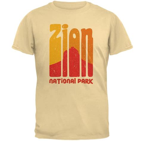 National Park Retro 70s Color Bars Zion Mens T Shirt Yellow Haze 3x Lg Graphic