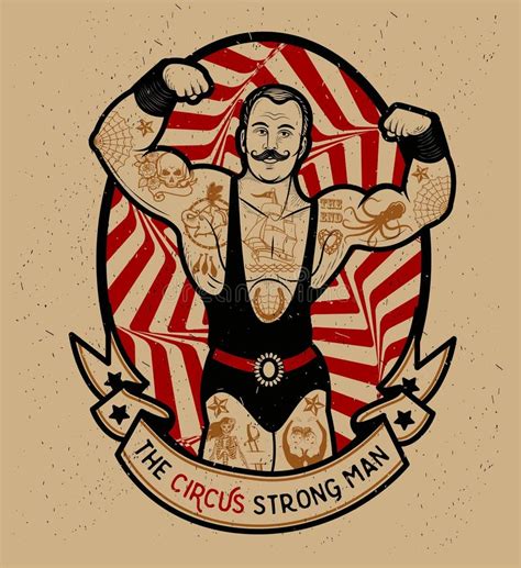 Retro Vintage Circus Strong Man Stock Illustrations 303 Retro Vintage