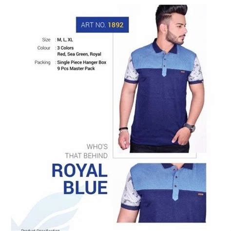 Royal Blue Collar T Shirt At Rs 340 Half Sleeves Collar T Shirt In