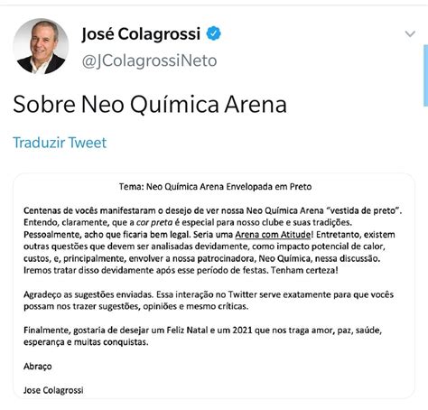 Jos Colagrossi Se Posiciona Sobre Cor Das Cadeiras Da Neo Qu Mica