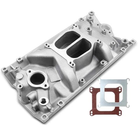 A Premium Aluminum Engine Dual Plane Intake Manifold Compatible With Chevy Small Block Sbc