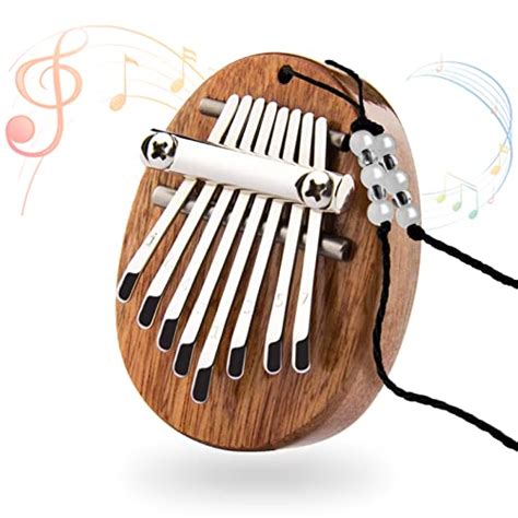 Mini Kalimba Piano de pulgar portátil de 8 teclas con cordones