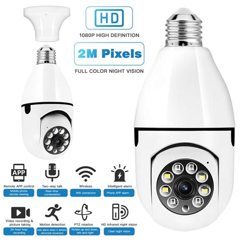 Light Bulb Surveillance Camera Home Wireless Monitoring Camera 1080P ...