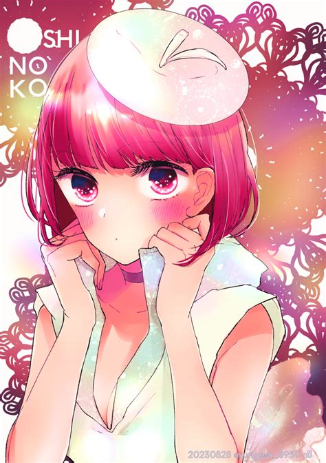 Safebooru 1girl Absurdres Arima Kana Bare Arms Beret Blush Bob Cut Closed Mouth Hand On Own