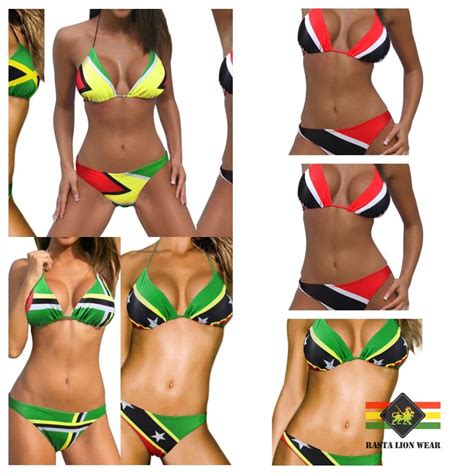 Womens Caribbean Flag Rasta Bikini Swimsuit Rlw2059 Bikinis Bikini