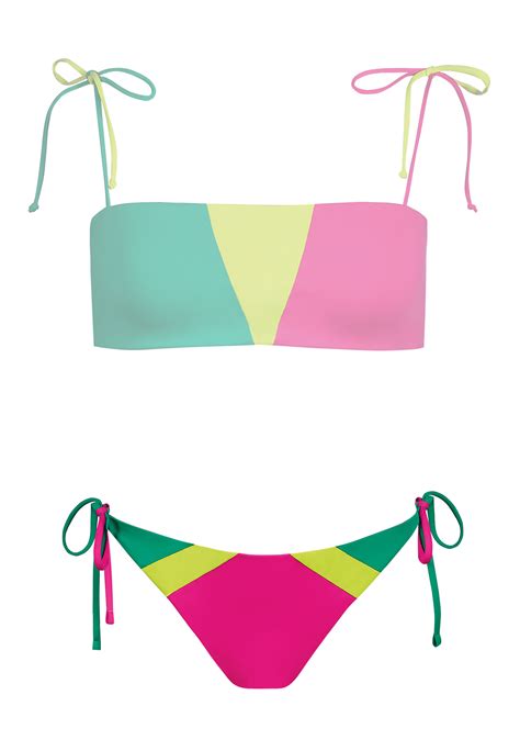 Bandeau biustonosz Góra od bikini typu szarfa neonowe kolory FG186