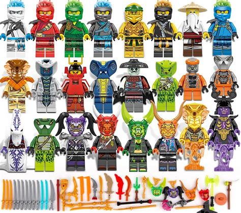 24pcs Ninjago Violet Snake Overlord Pythor Jay Kai Zane Minifigures