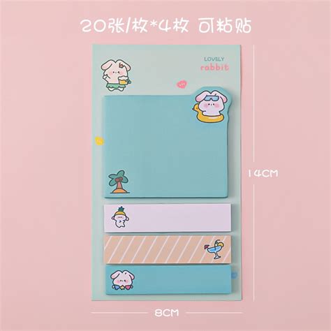 Giấy Note Cute Hoạt Hình Giấy Ghi Chú Dễ Thương Nhỏ Gọn Nhiều Màu 80