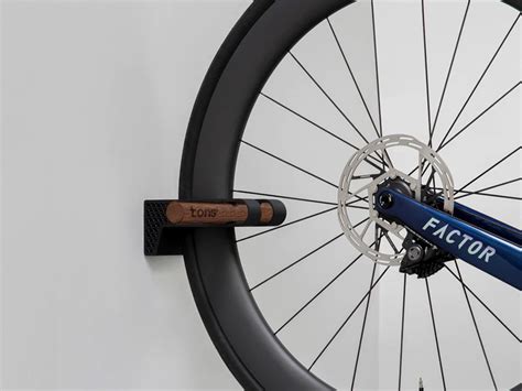 Tons Bike Wall Mount Vertical Smoked Oak Gravel Bike