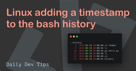 Linux Adding A Timestamp To The Bash History