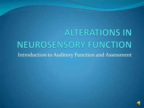 Ppt Alterations In Neurosensory Function Powerpoint Presentation