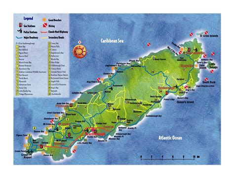 Large tourist map of Tobago | Trinidad and Tobago | North America | Mapsland | Maps of the World