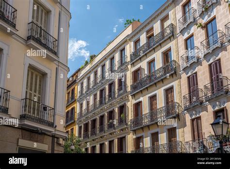 Traditional Spanish Architecture Building Facades With Balconies