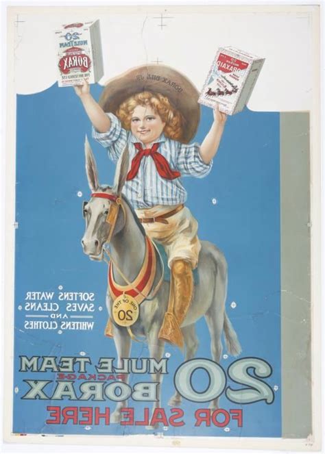 20 Mule Team Borax Vintage Advertising Poster On Board